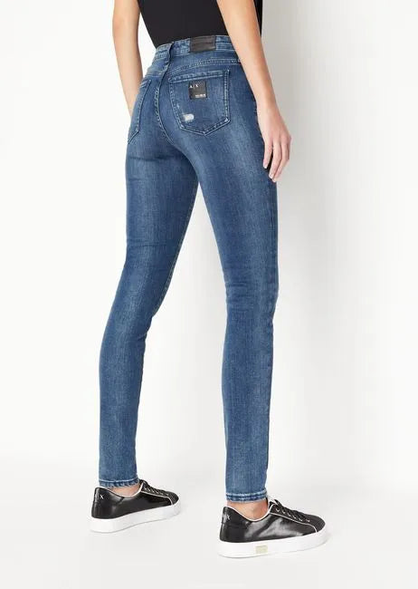 WOMAN DENIM 5 POCKET JEANS, INDIGO DENIM