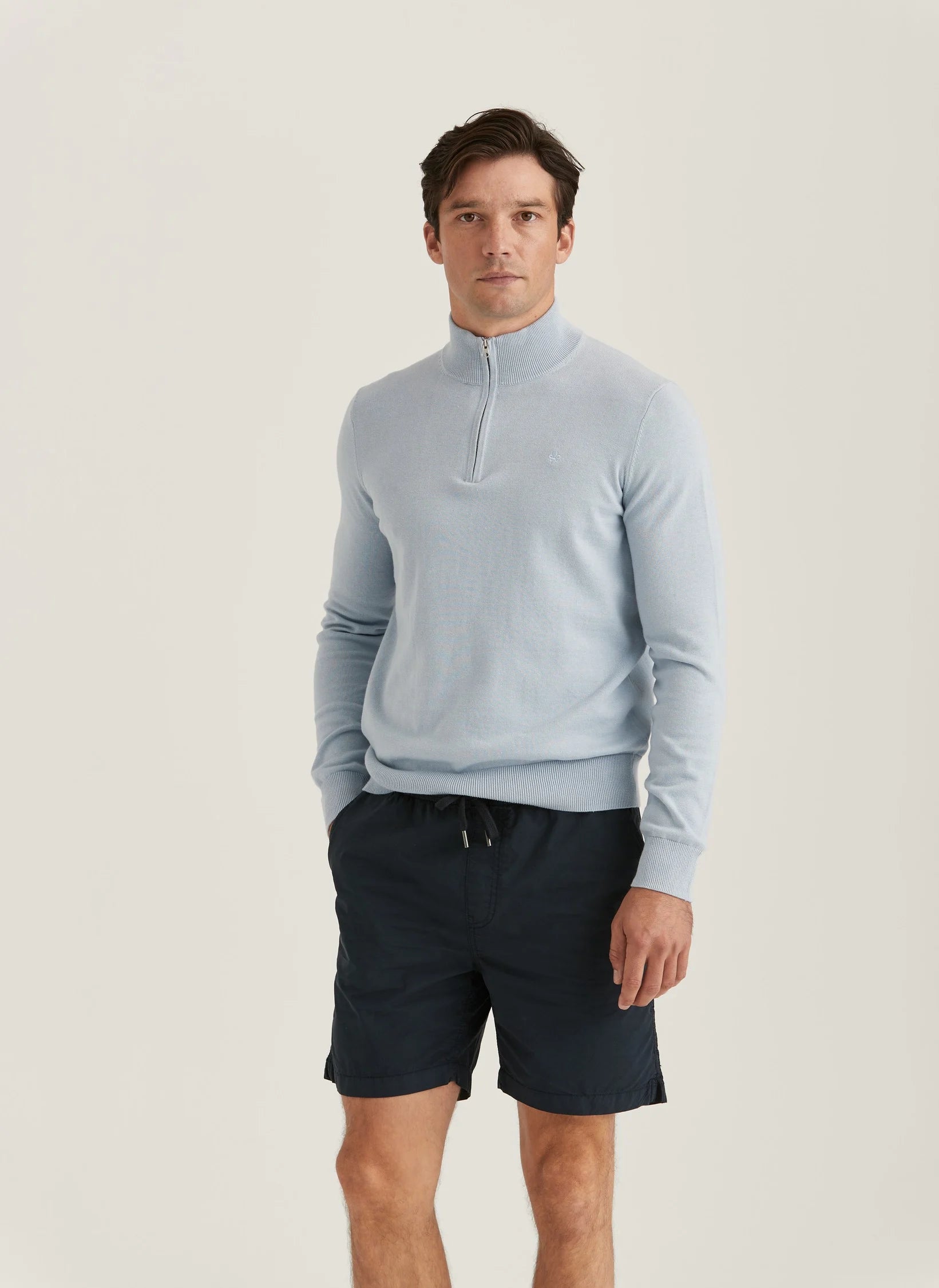 Riley Half Zip, Light Blue
