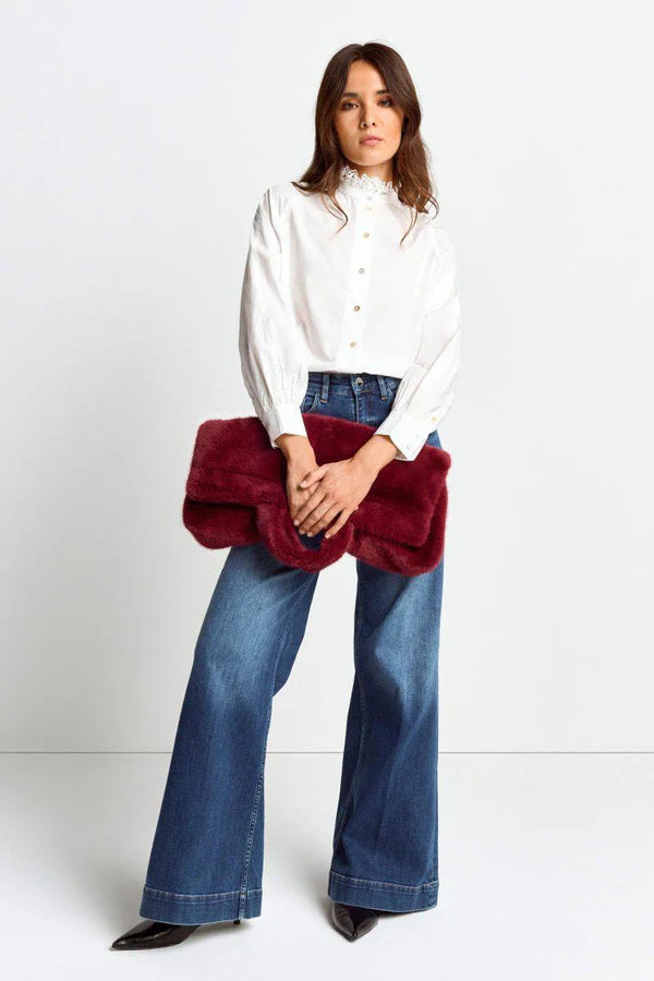 Blouse w/ Embroidery Organic, White