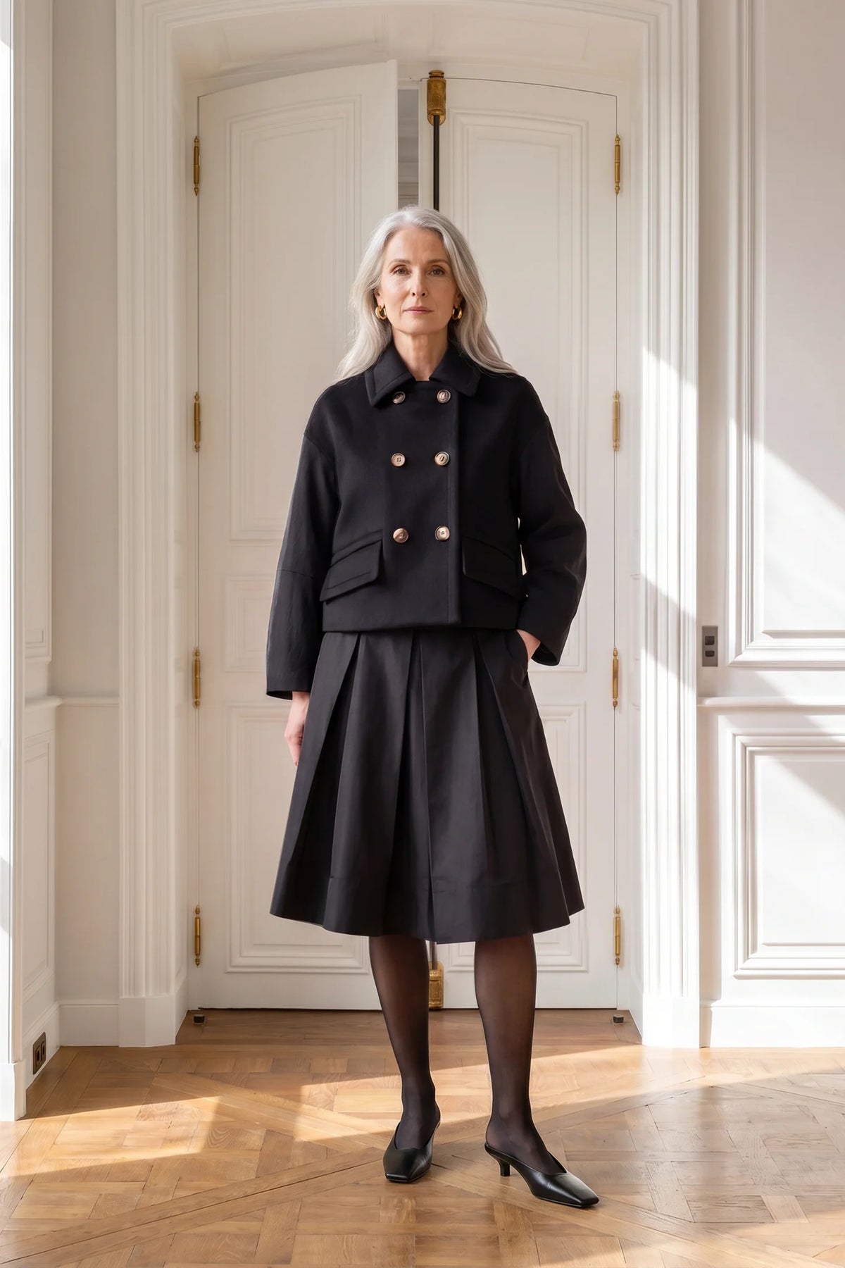 TANIA SHORT JACKET, BLACK