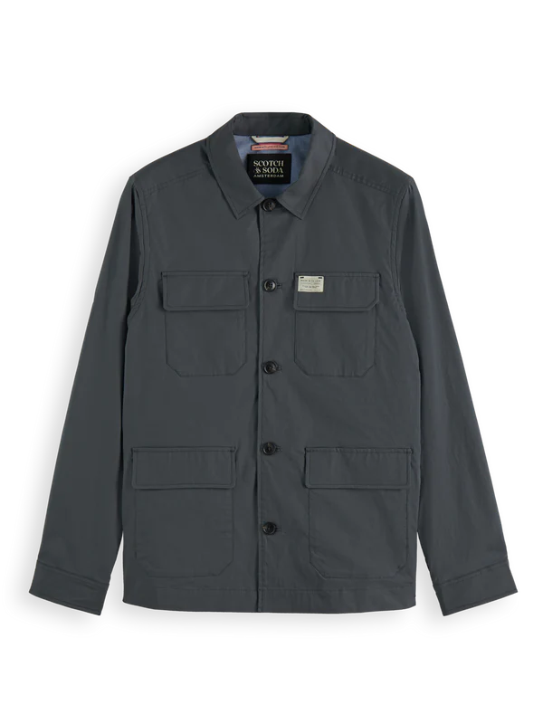 LIGHTWEIGHT POPLIN ARMY JACKET, GRAPHITE