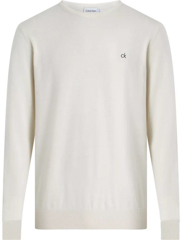 COTTON SILK BLEND C-NK SWEATER, VANILLA ICE