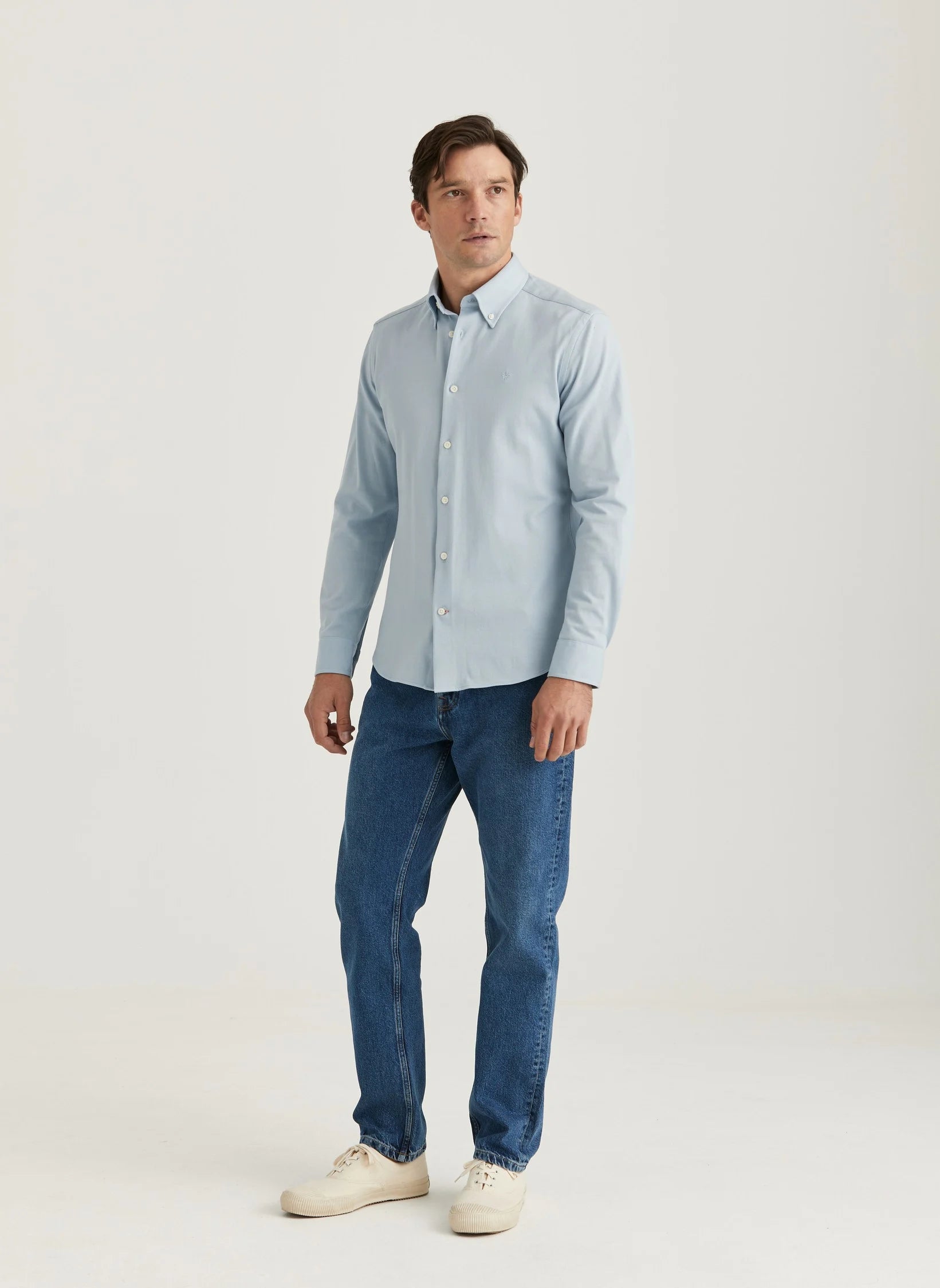 Eddie Pique Shirt, Slim fit, Light blue