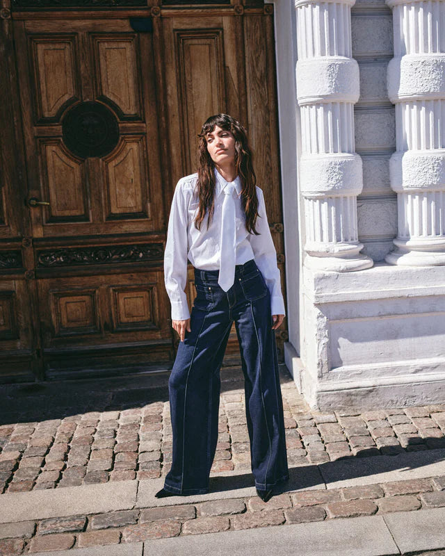 AYEN STRIPED SHIRT, WHITE