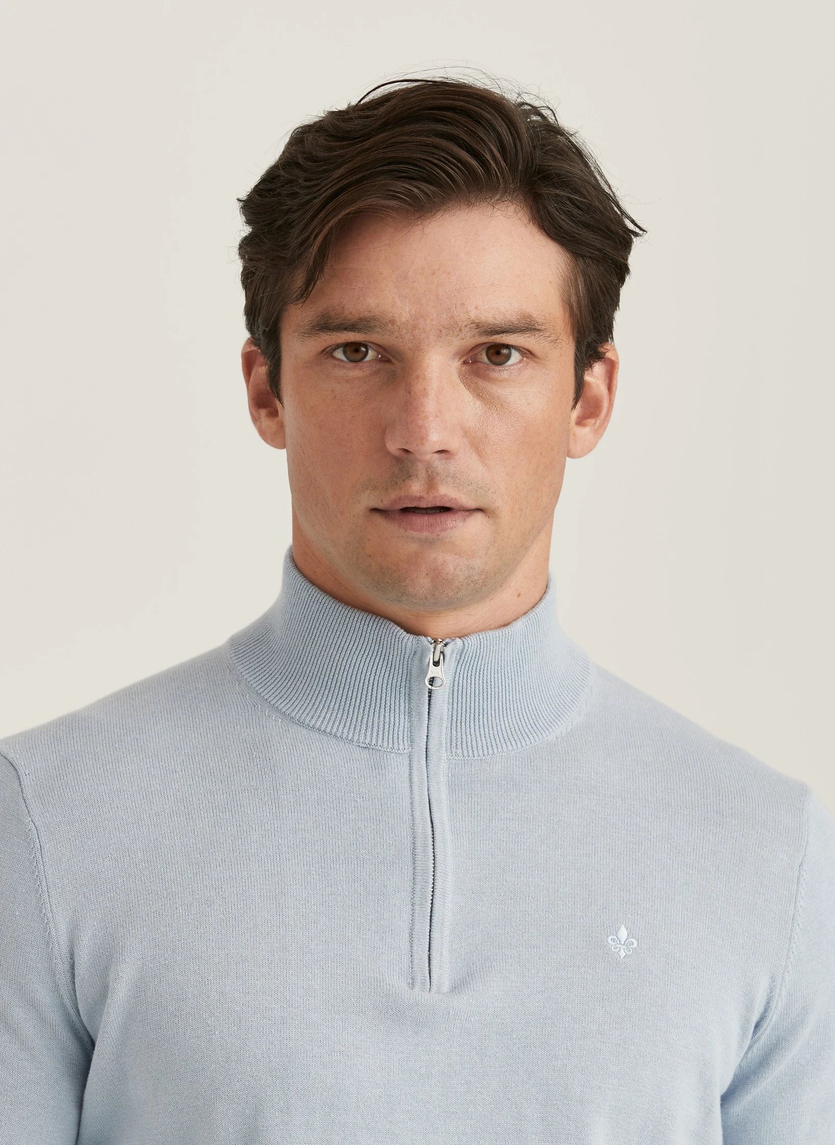 Riley Half Zip, Light Blue