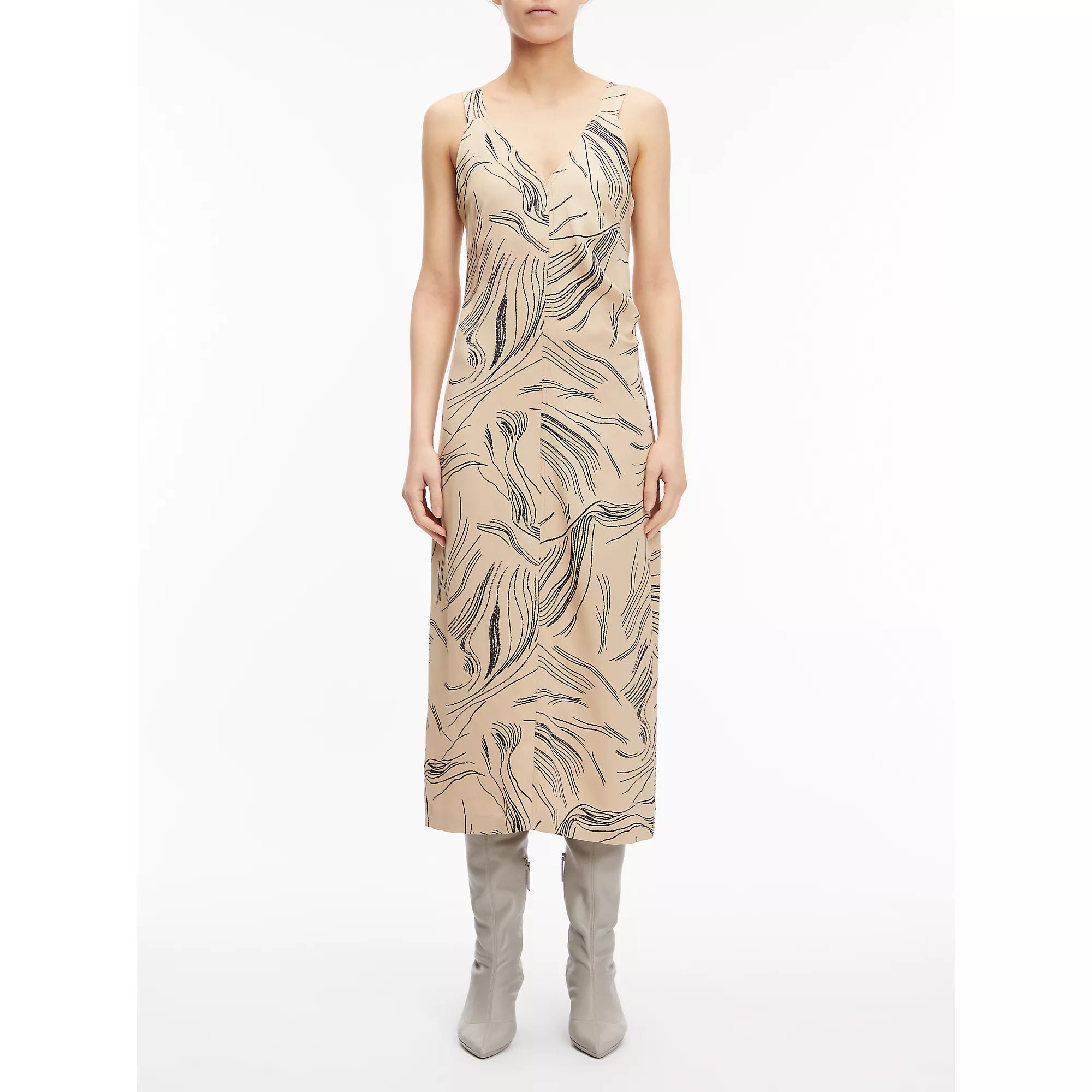 Surface Print Slip Dress (doeskin)