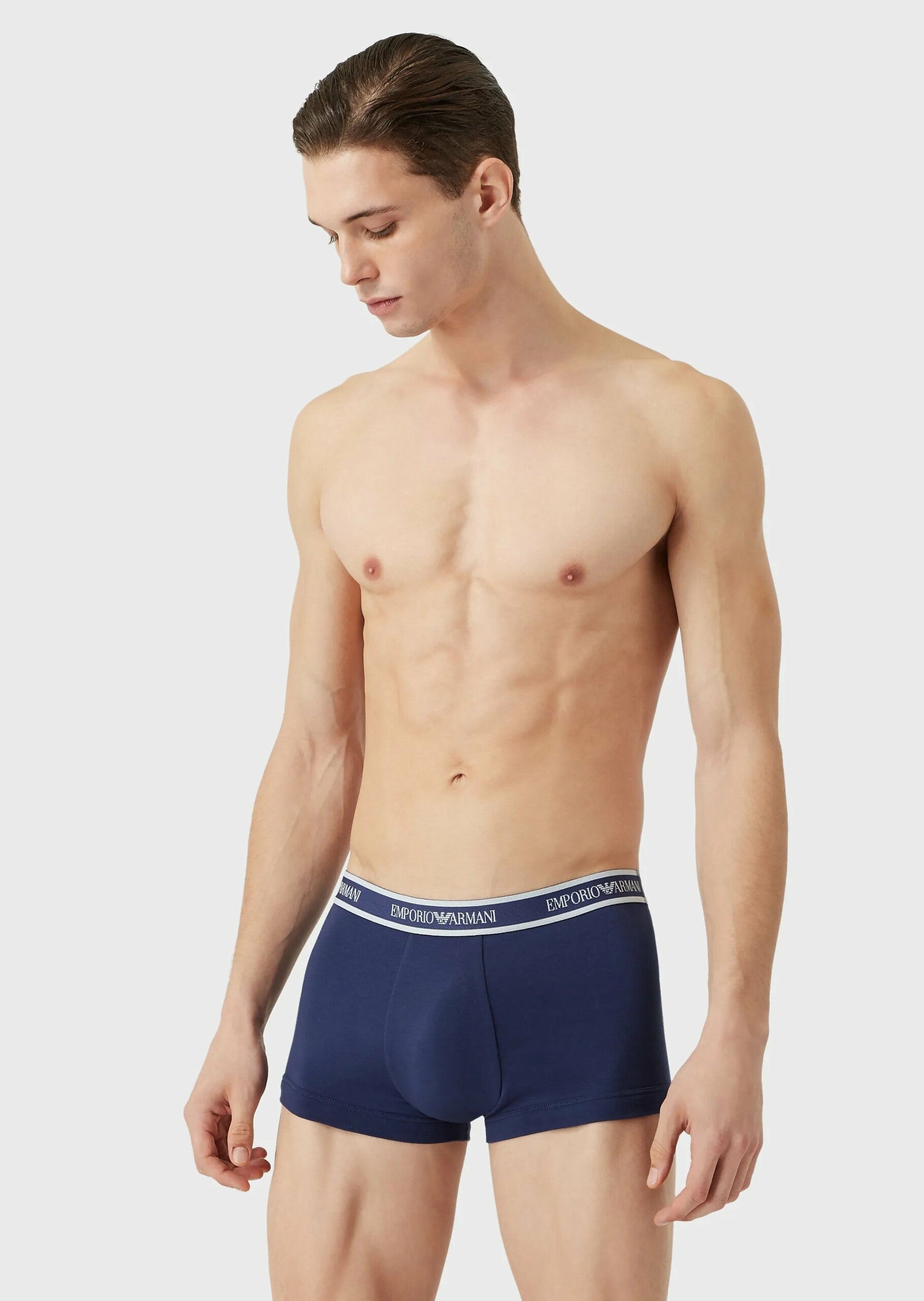 Man knitted underwear set, marine
