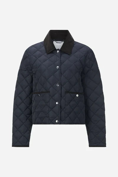 PADDED JACKET W/CORDUROY COLLAR, MIDNIGHT BLUE