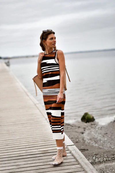 IFREM KNITTED DRESS, BIANCO