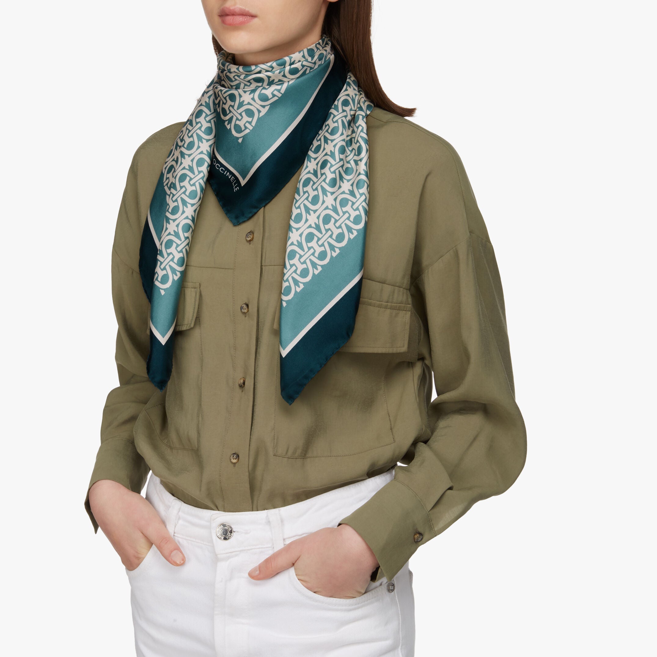 Monogram foulard, aqua