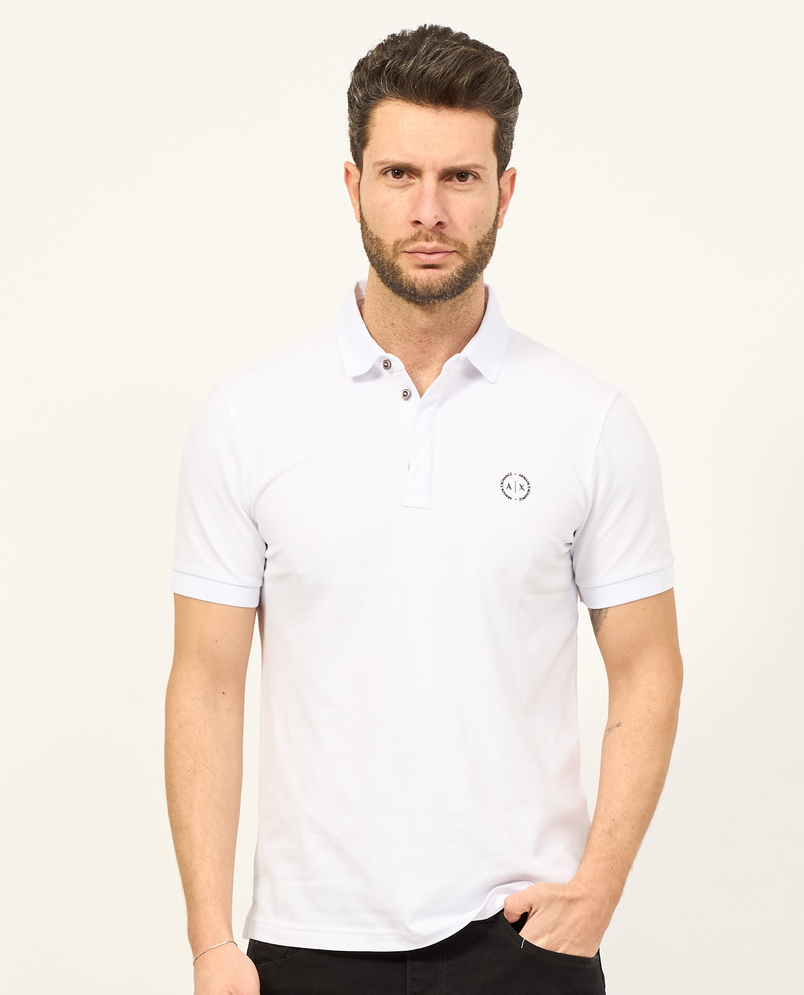 Man Jersey Polo Shirt, White