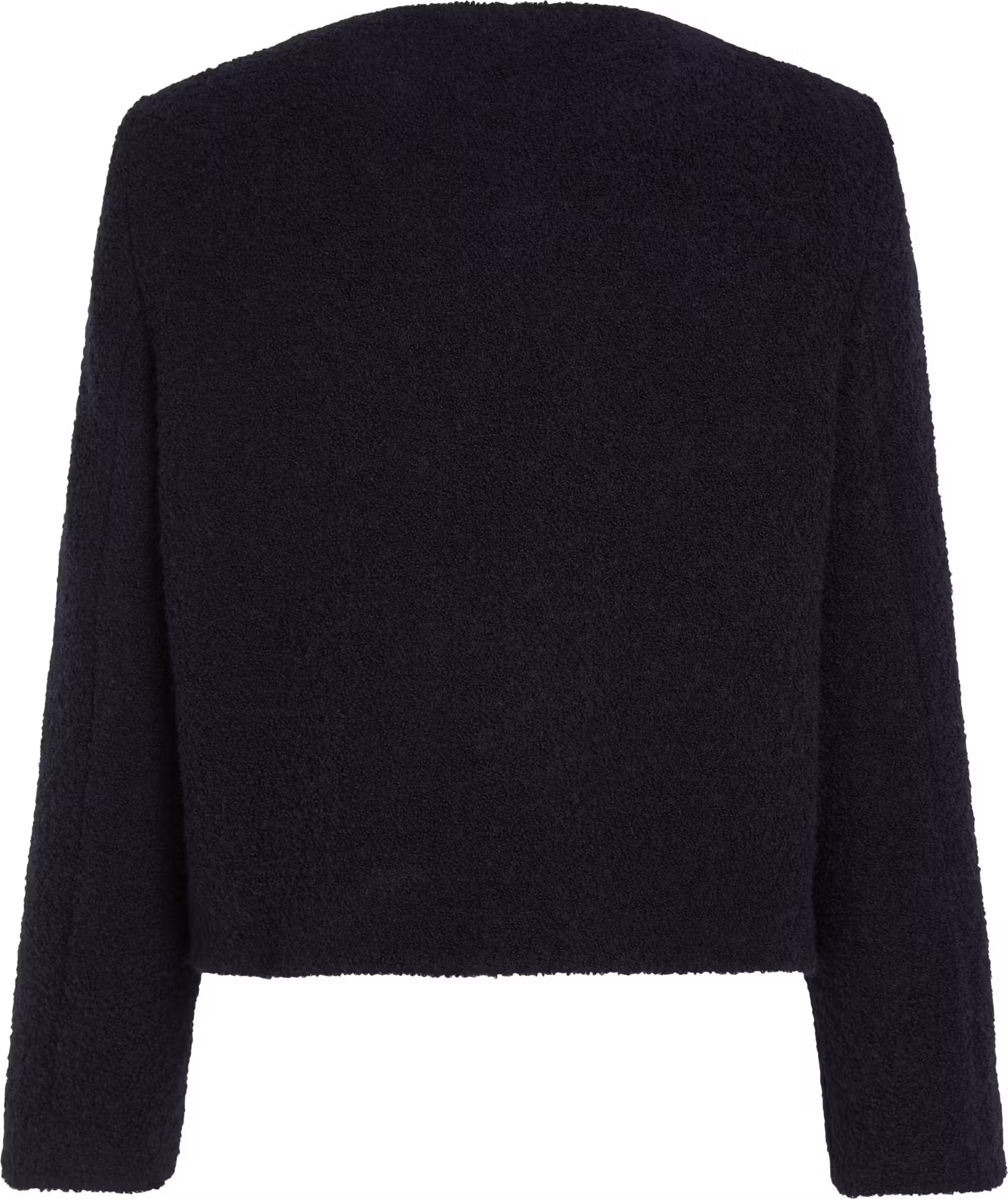 Crop Bouclé Gold Button Jacket, Dark Navy Night
