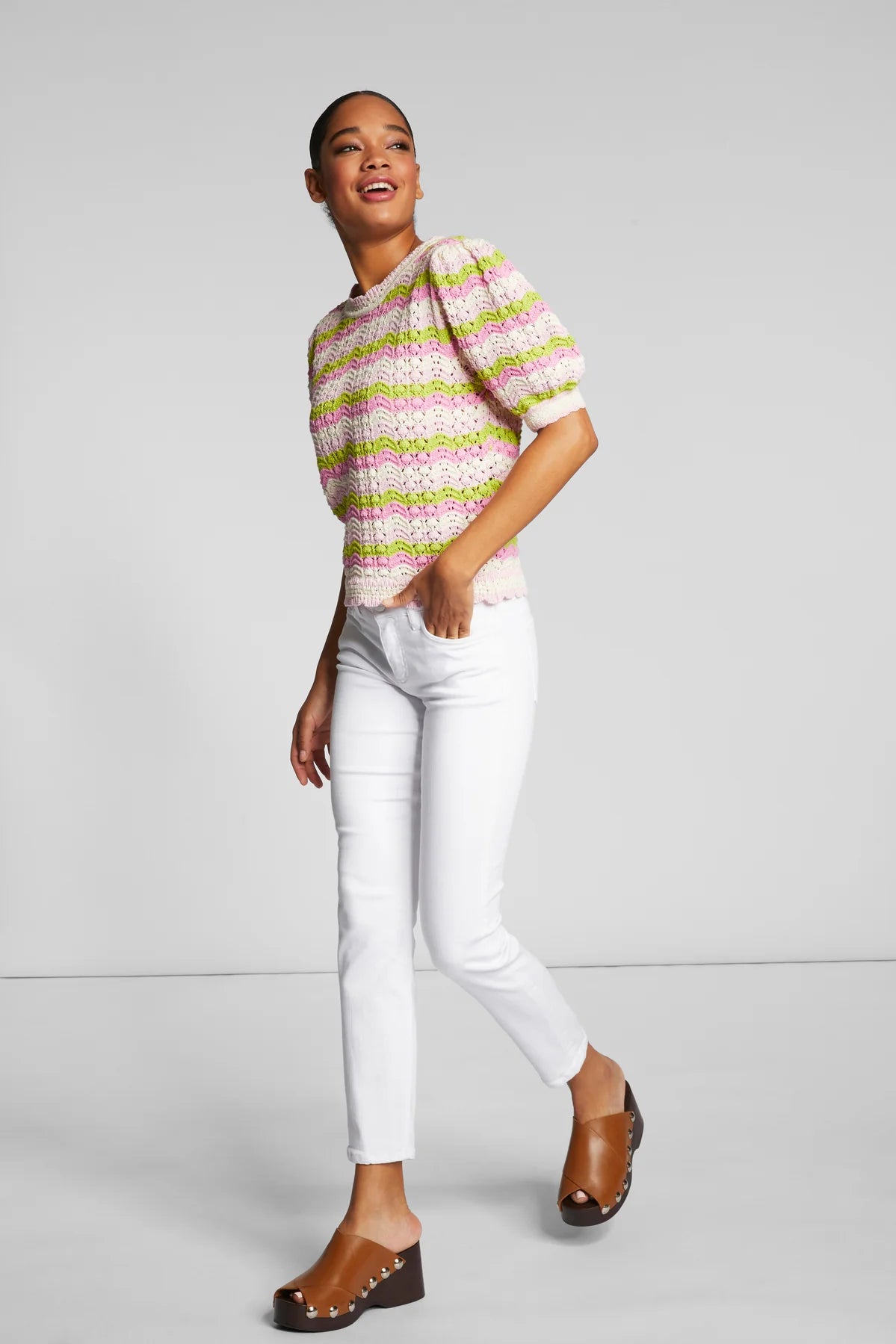 Midi color denim økotex, white