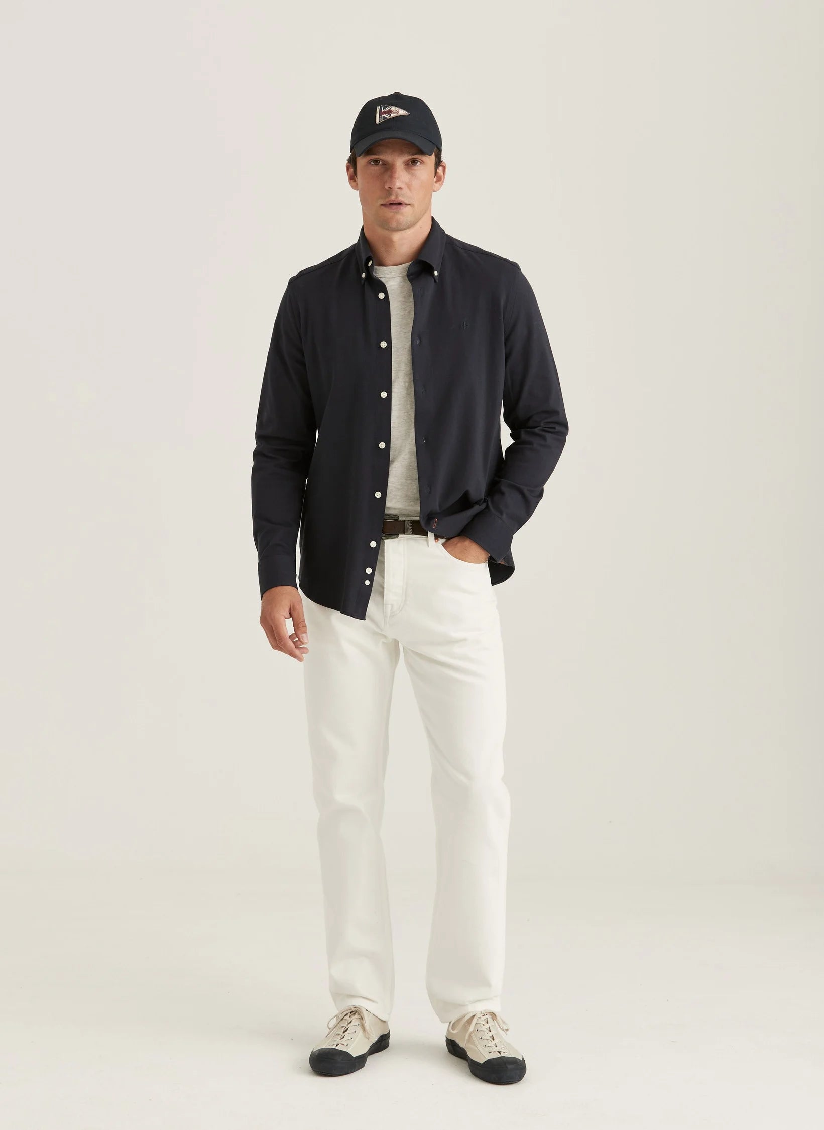 Eddie Pique Shirt, Slim fit, Old Blue