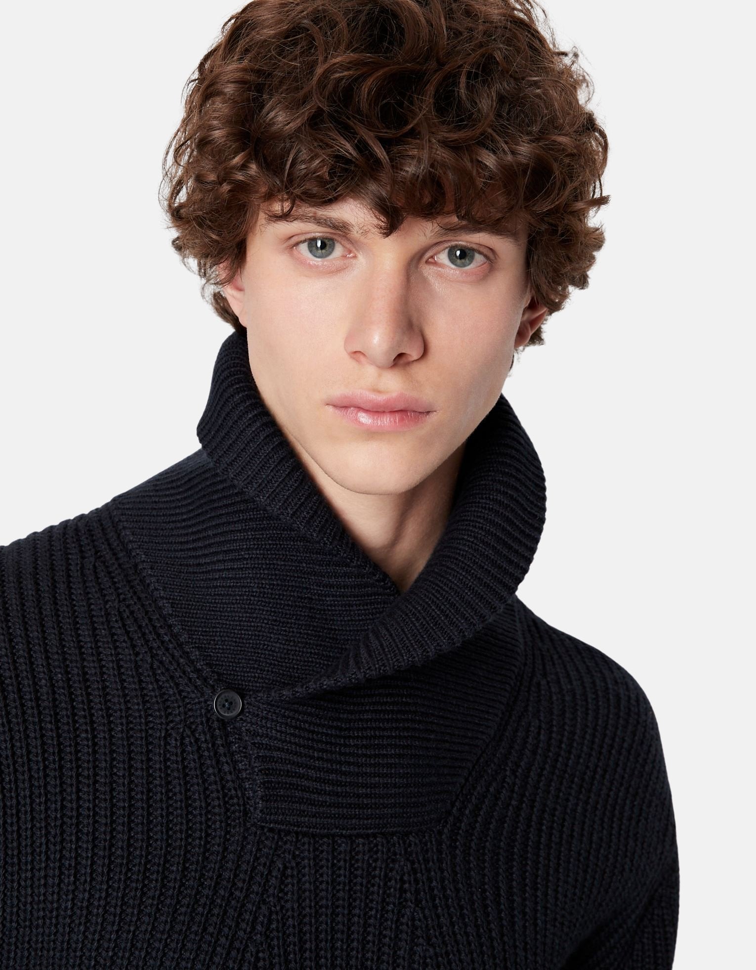 Man knitted pullover, navy