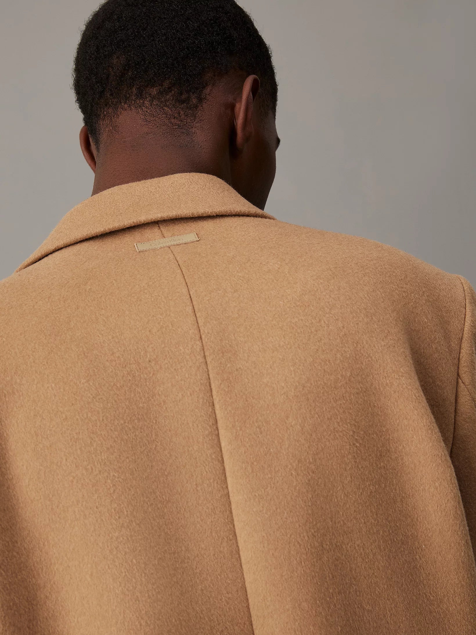 Fine wool Blend Coat, Natural Khaki