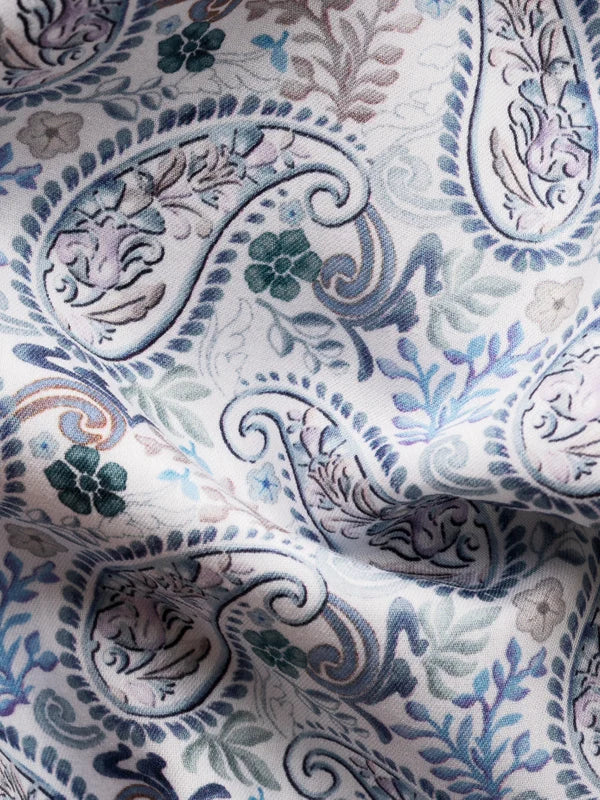 MOTIF SHIRT, CONTEMP, MID BLUE