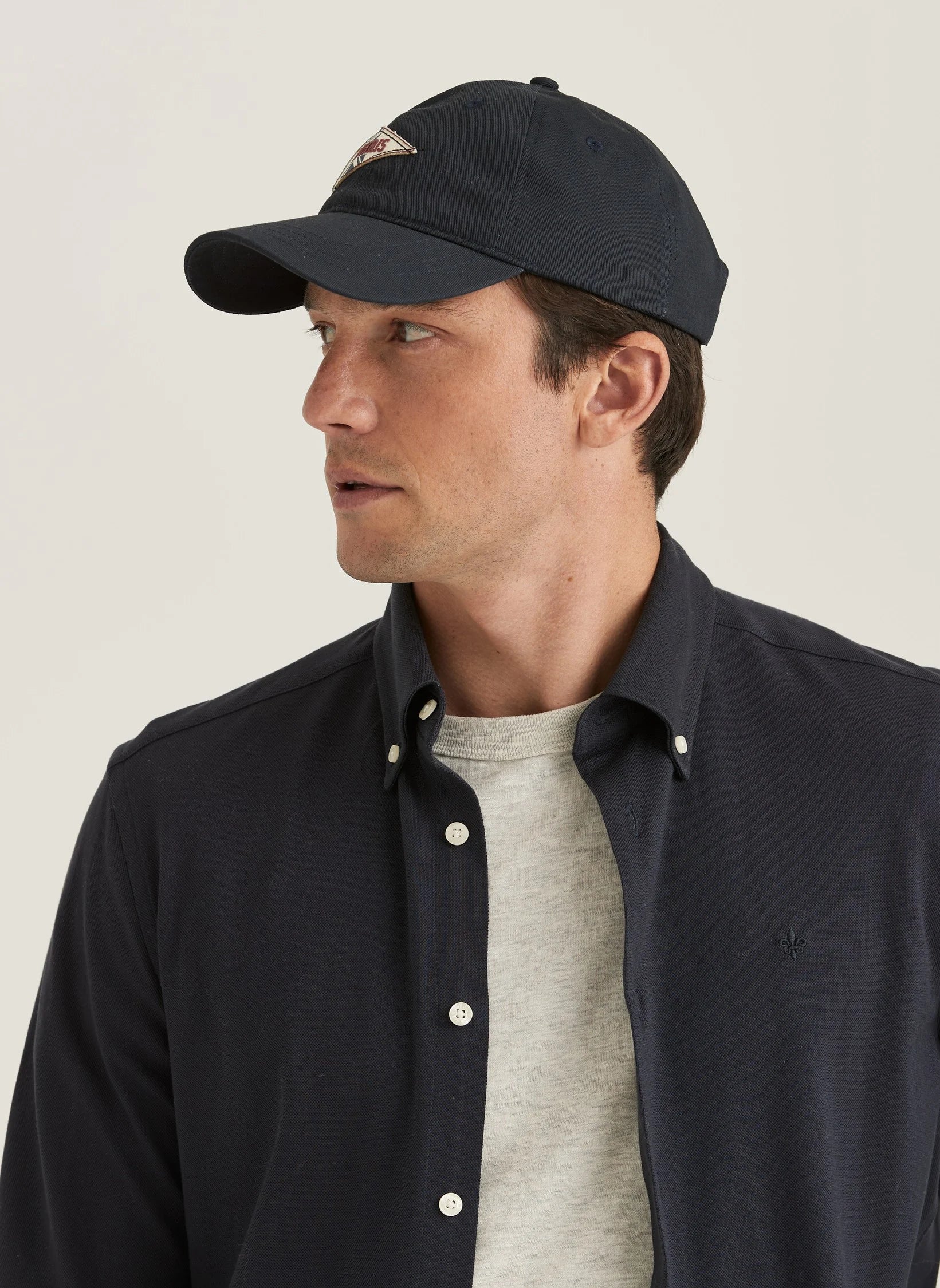 Eddie Pique Shirt, Slim fit, Old Blue