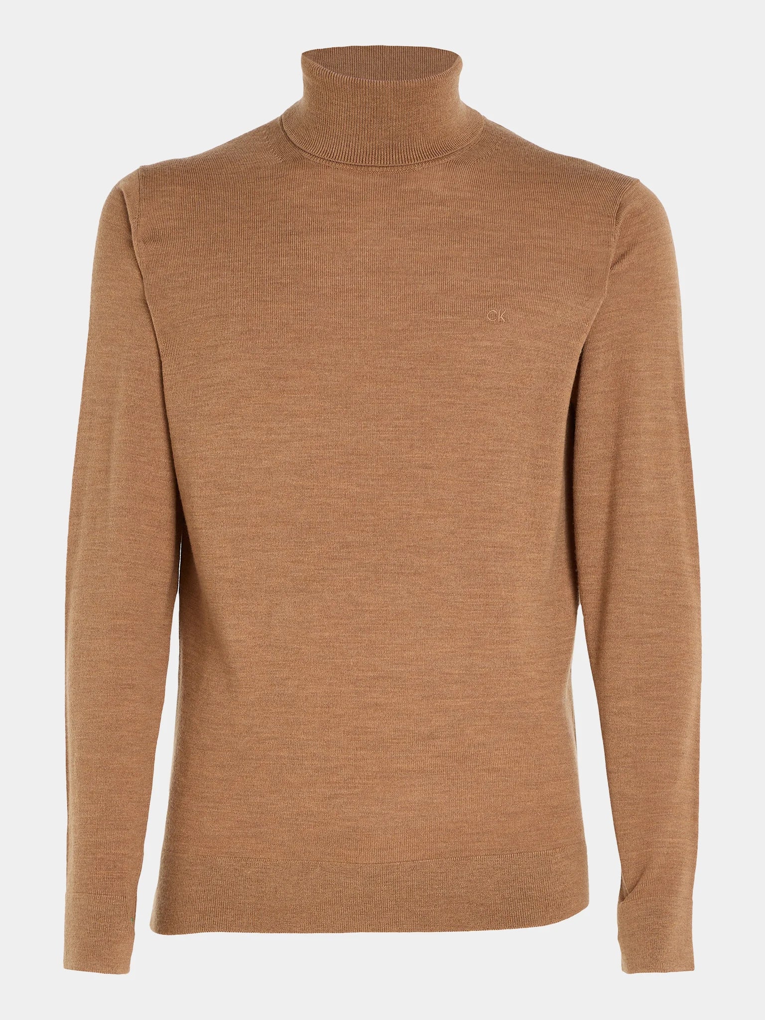 MERINO TURTLE NECK, CARAMEL HEATHER
