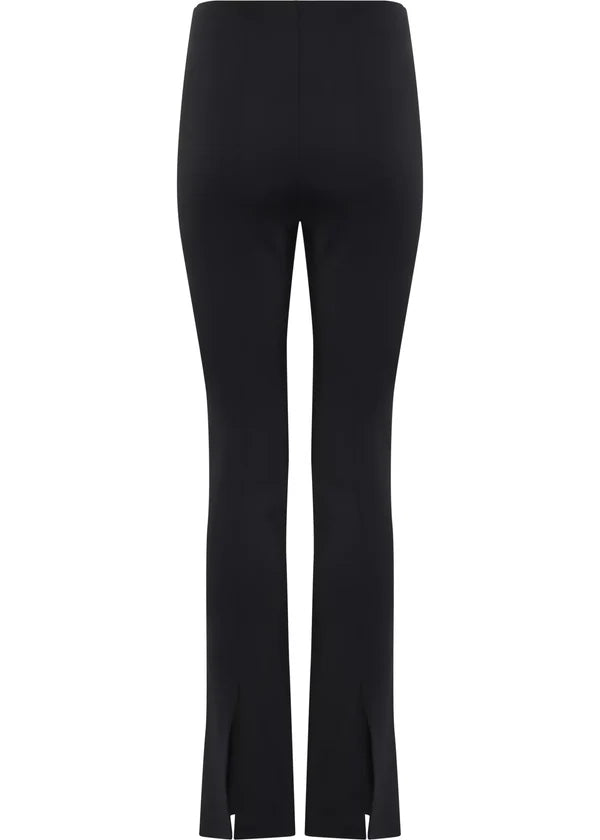 TECHNICAL KNIT SLIM FLARE PANTS, BLACK