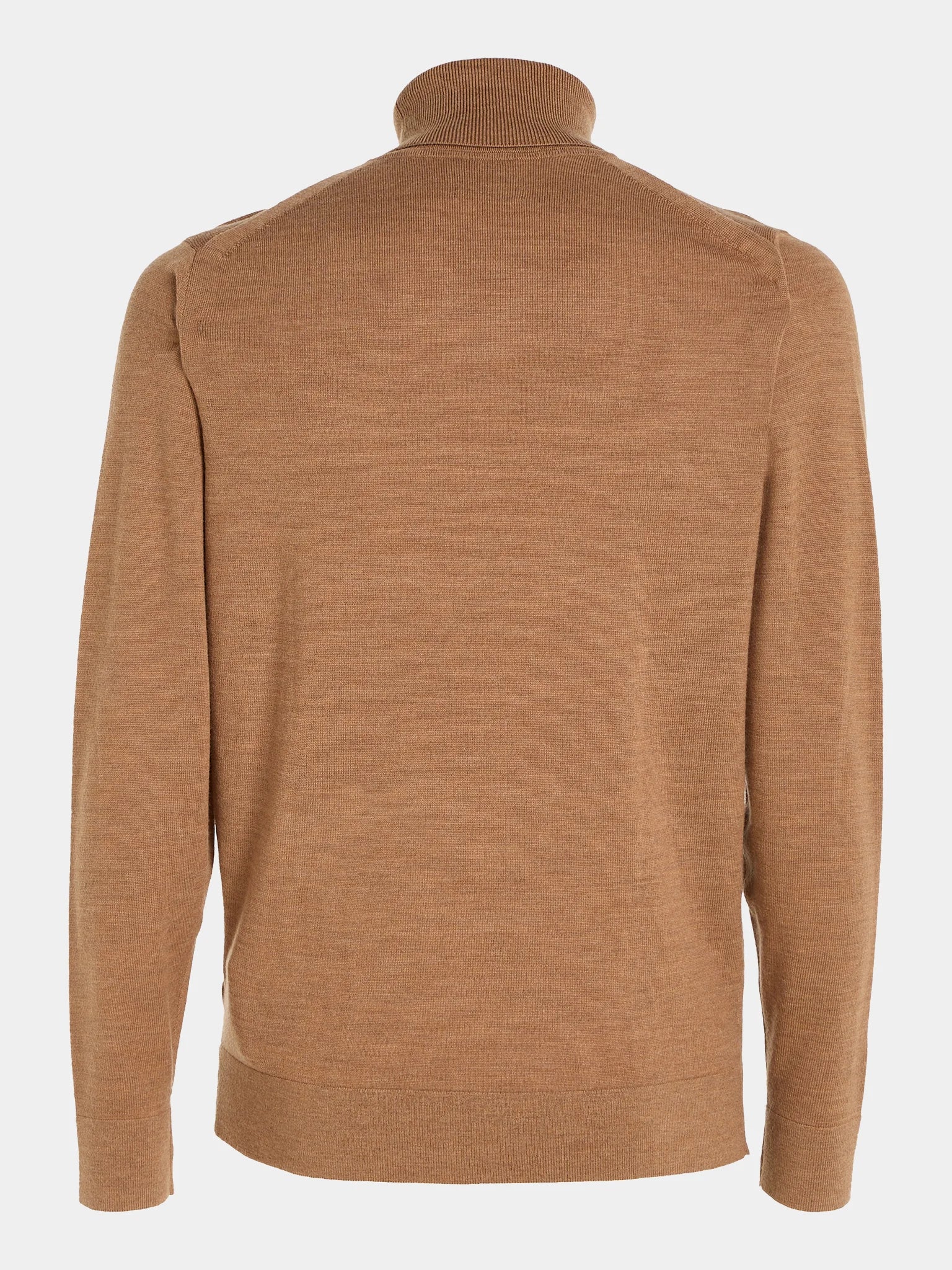 MERINO TURTLE NECK, CARAMEL HEATHER