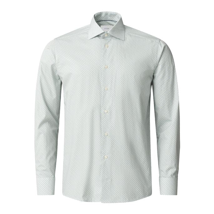PARROT PRINT SIGNATURE TWILL SHIRT, SLIM, LIGHT GREEN