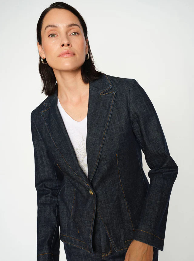DIANE DENIM BLAZER, DARK BLUE
