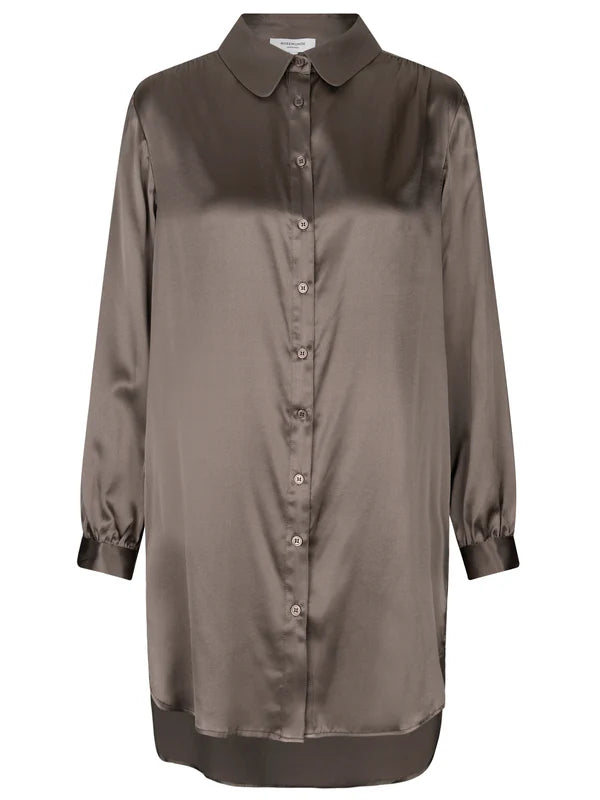 SILK SHIRT DRESS, FALCON