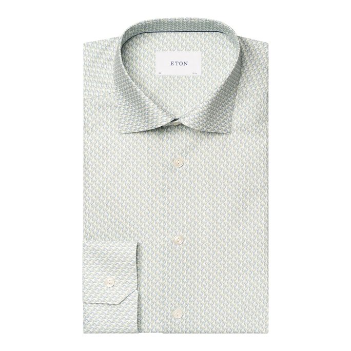 PARROT PRINT SIGNATURE TWILL SHIRT, SLIM, LIGHT GREEN