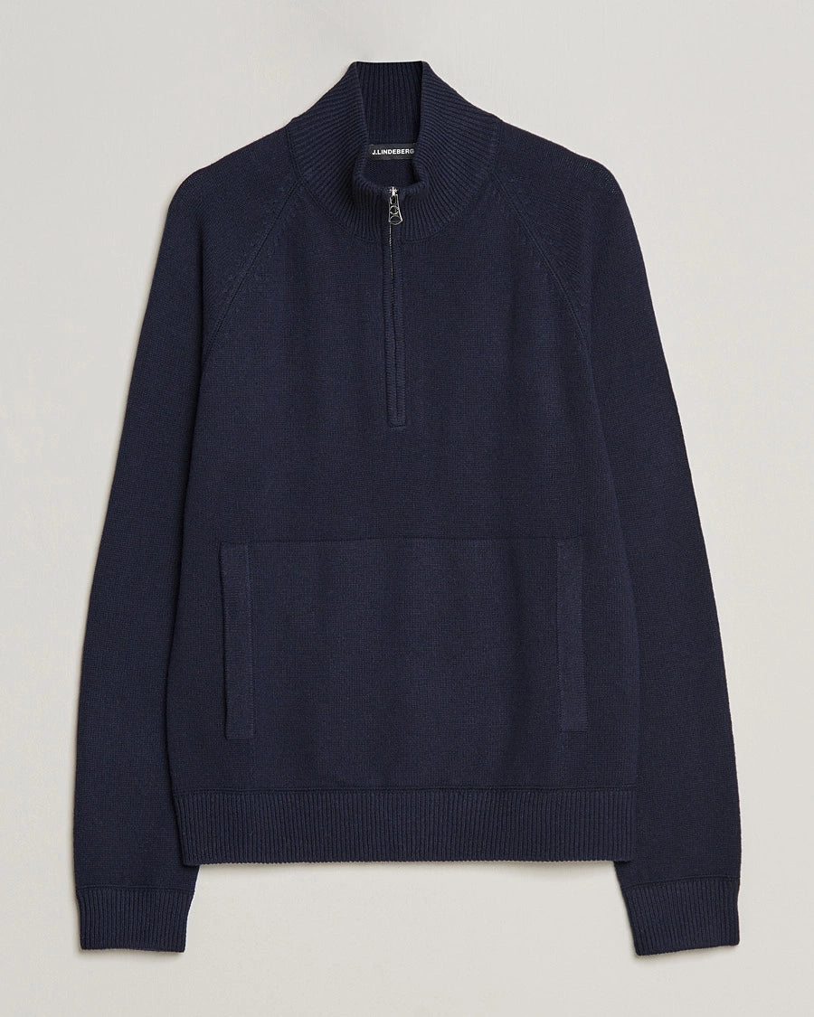 Collin cashmere wool half zip, navy