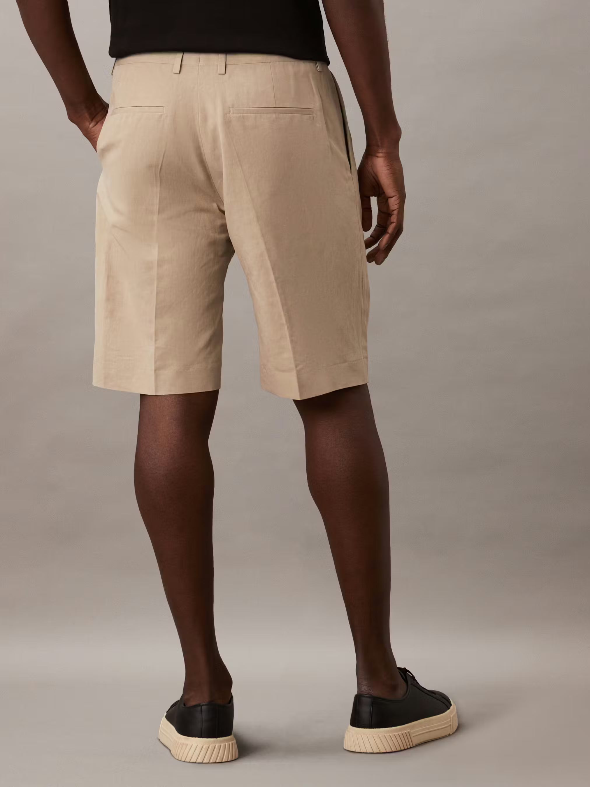 LINEN LYOCELL COTTON SHORTS, FRESH CLAY