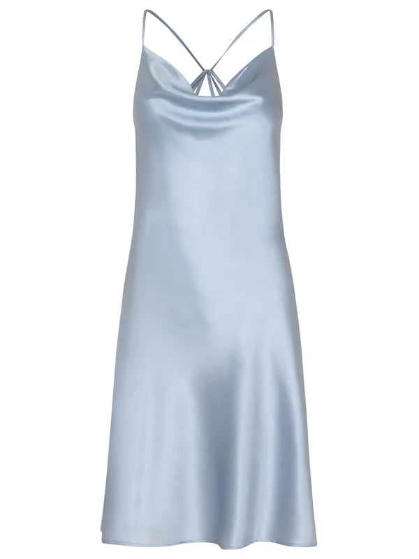 SILK DRESS, HEATHER SKY