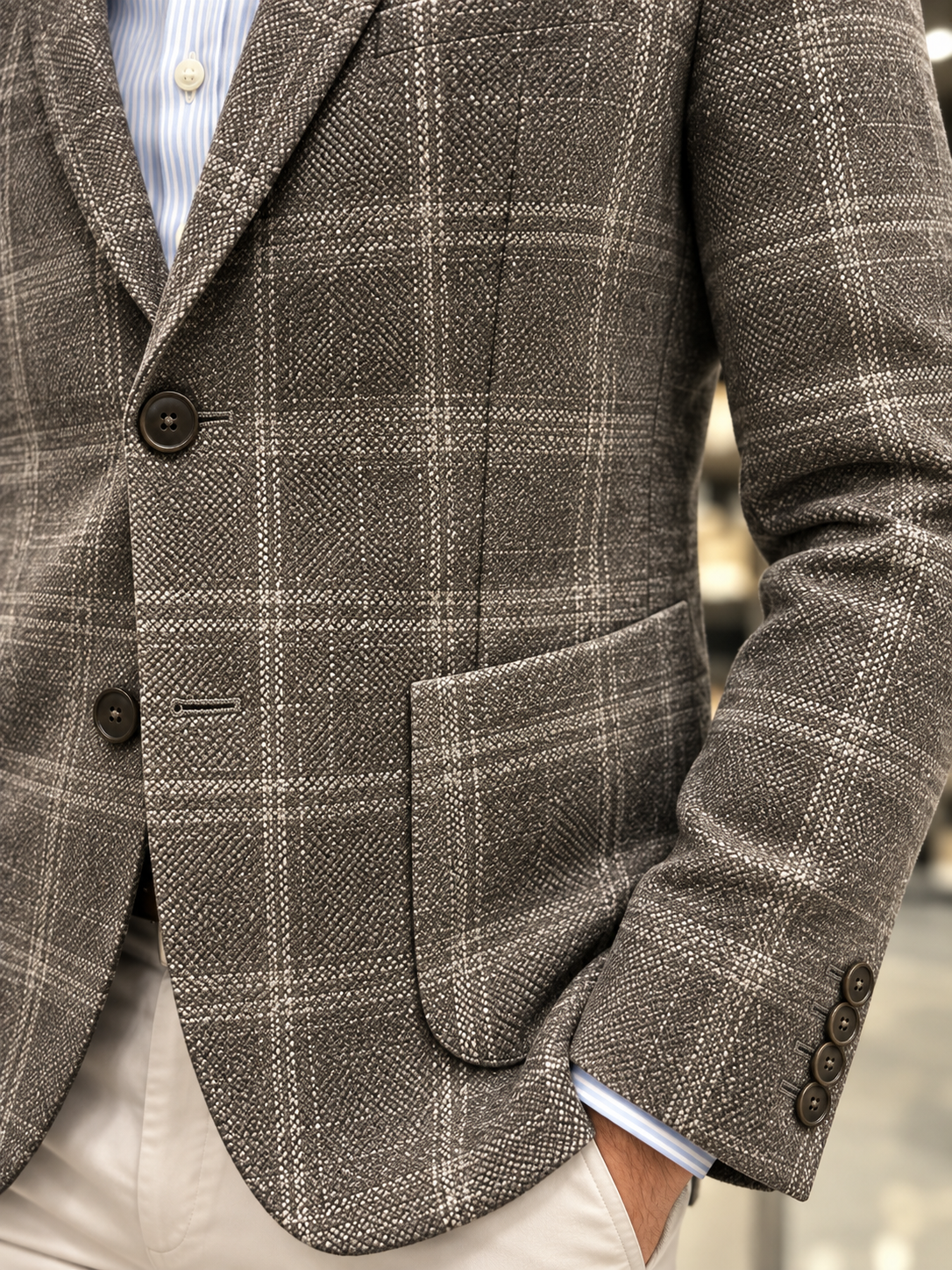 BLAZER, BROWN CHECK