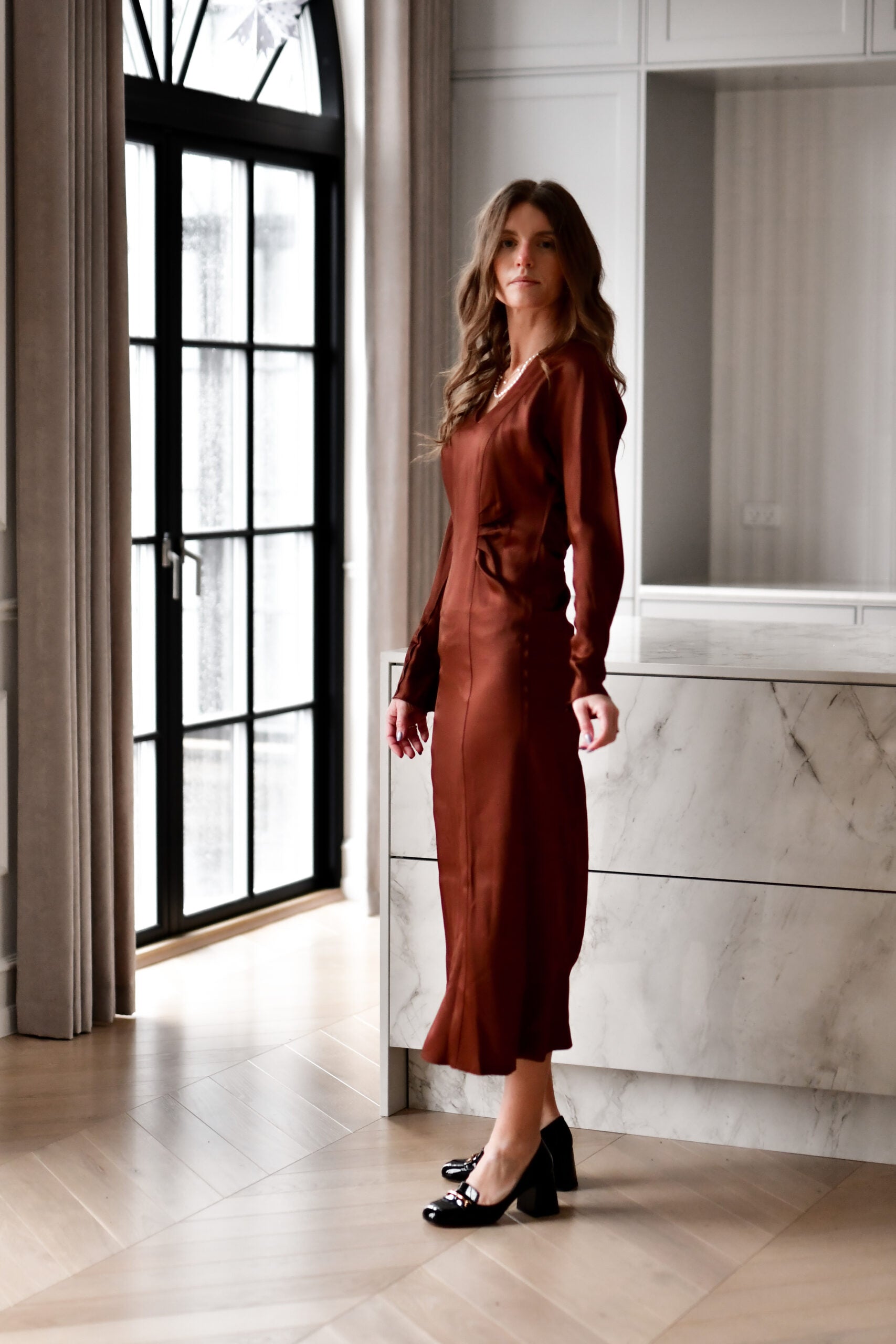 Daniki Dress, Rust/Copper