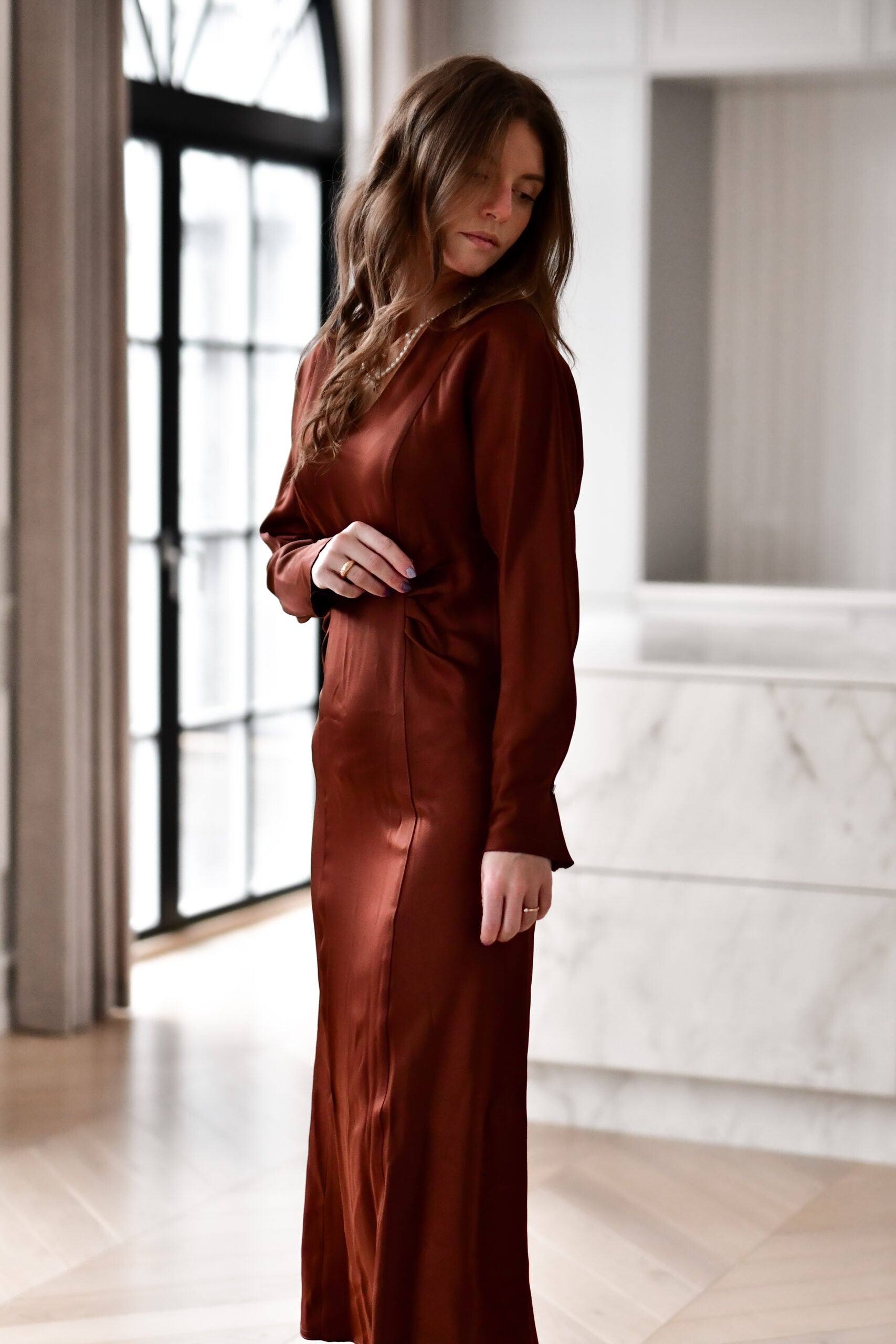 Daniki Dress, Rust/Copper