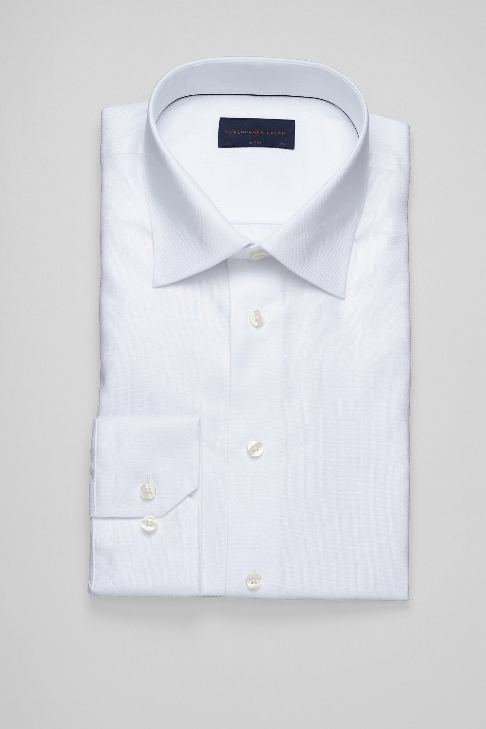 Den hvide Skjorte med Struktur, Slim fit, udg.