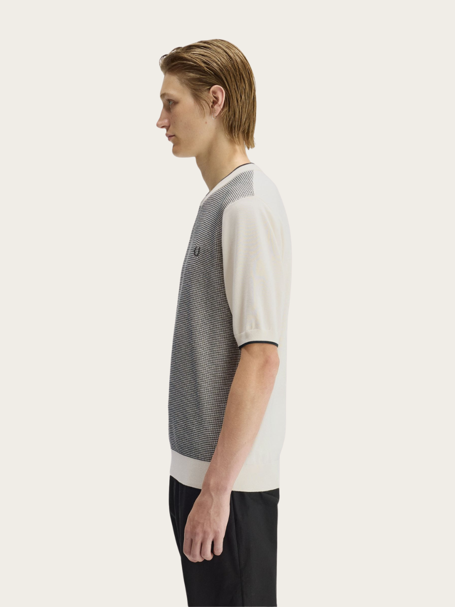 TONIC WAFFLE KNITTED T-SHIRT, ECRU