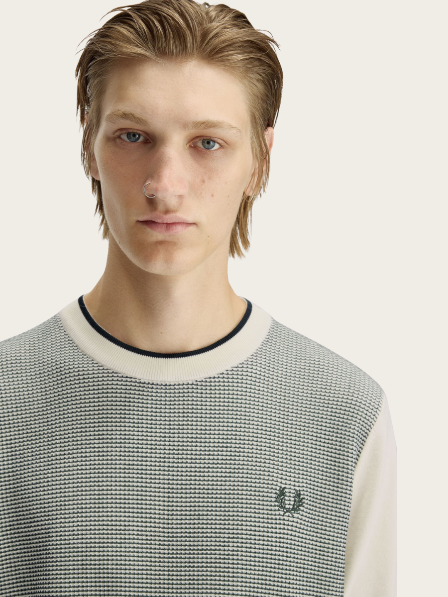 TONIC WAFFLE KNITTED T-SHIRT, ECRU