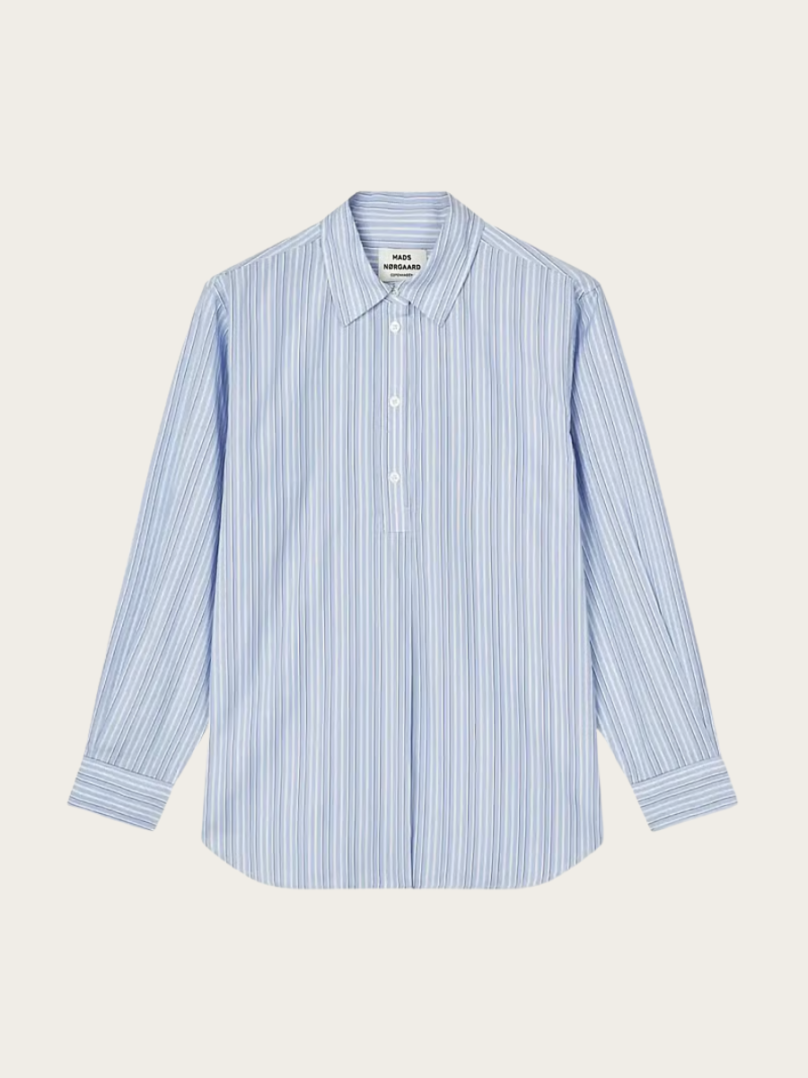 MIA POPLIN SHELBY SHIRT, PINSTRIPE