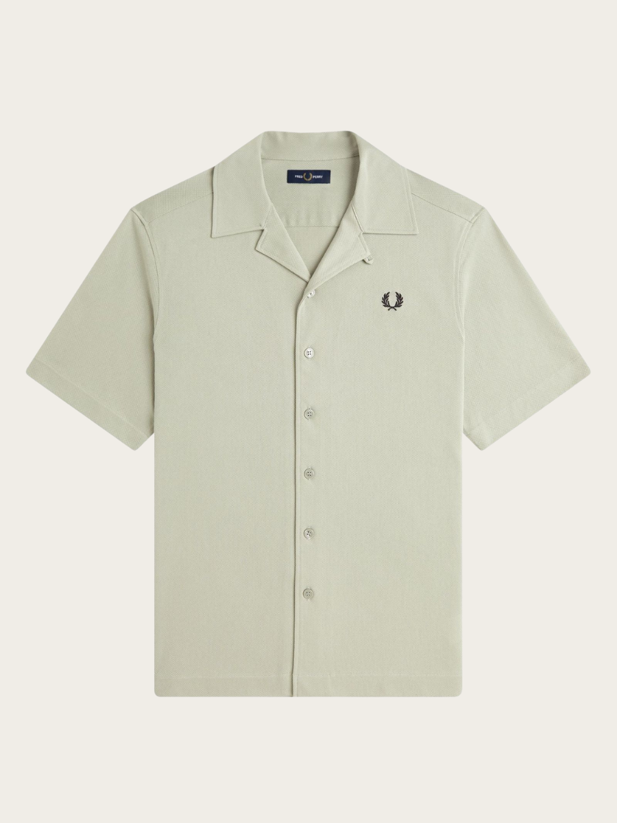 COMPRESS MESH REVERE COLLAR SHIRT, SEAGRASS