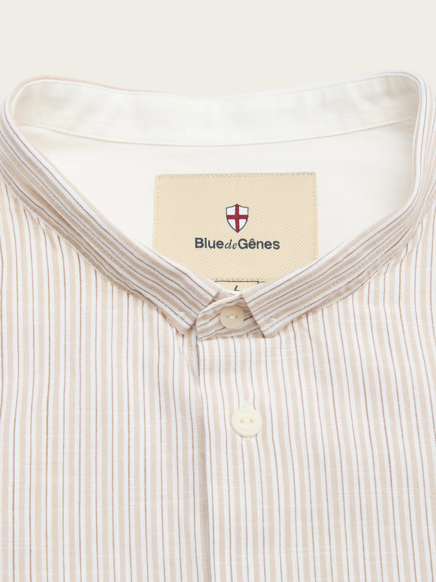 BASSO MECO SHIRT, BEIGE STRIPE