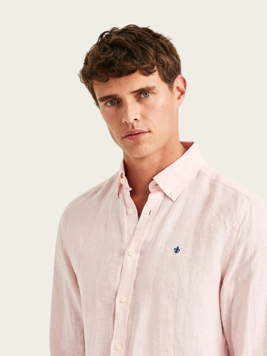 DOUGLAS LINEN SHIRT, CLASSIC FIT, LIGHT PINK