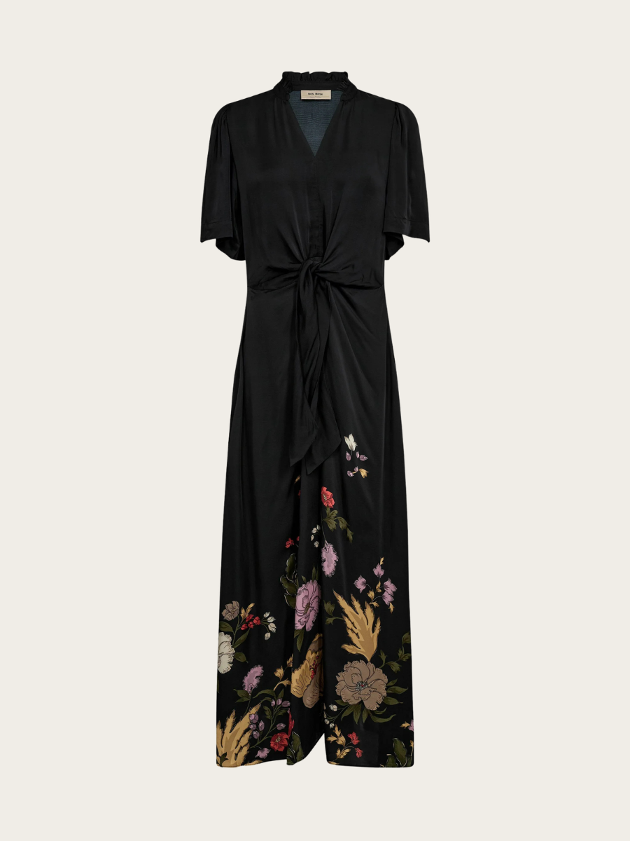 WANDI FLOWWI DRESS, BLACK