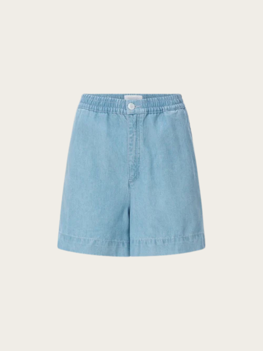 BLUE DENIM LOOK SHORTS, DENIM BLUE