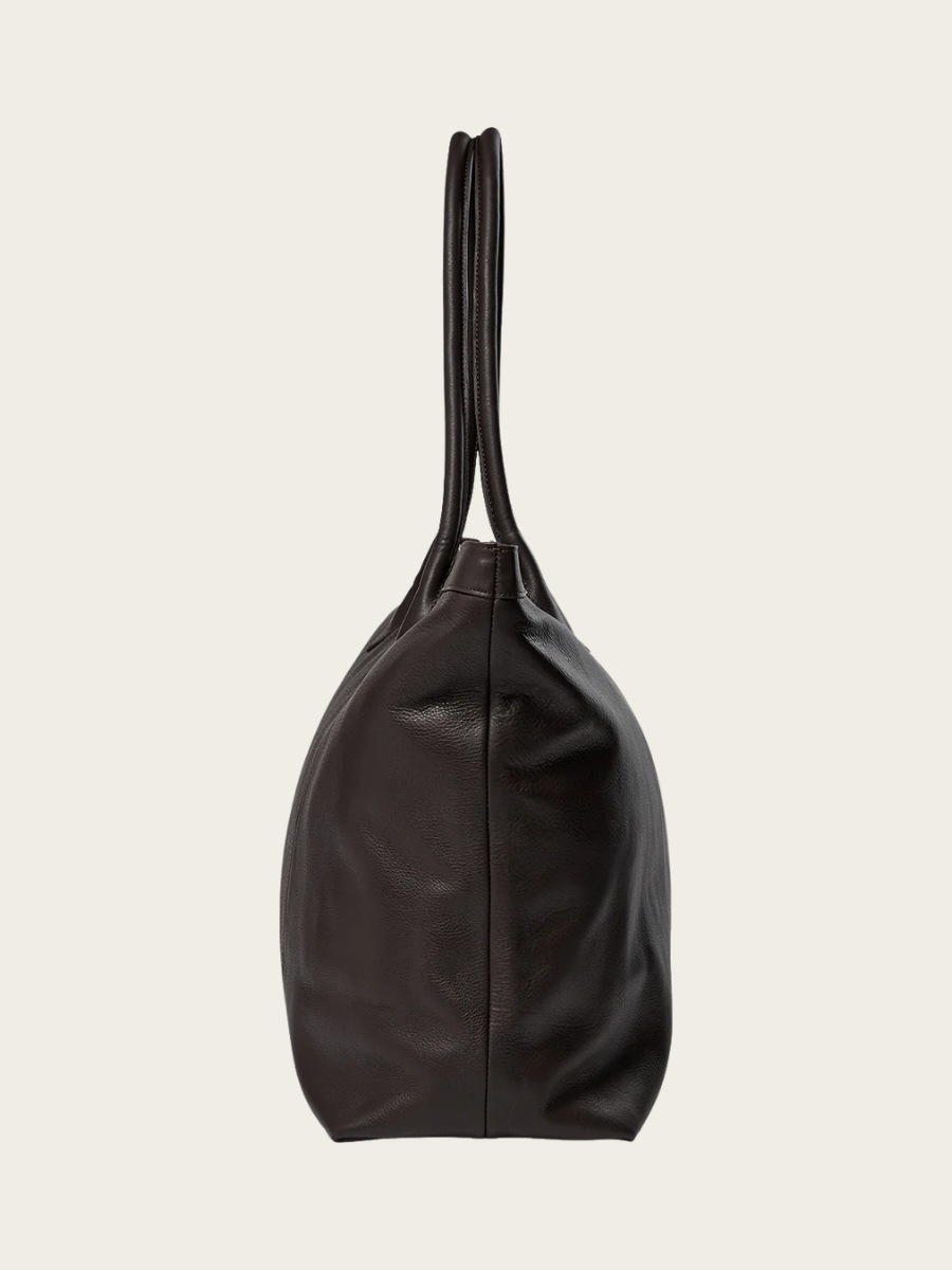 OLIVE LEATHER BAG, ESPRESSO BROWN