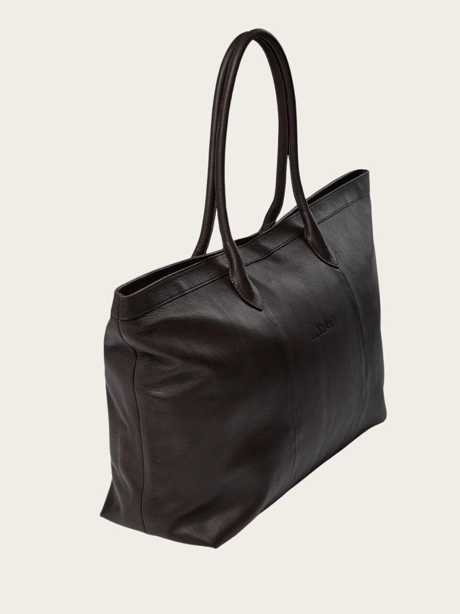 OLIVE LEATHER BAG, ESPRESSO BROWN