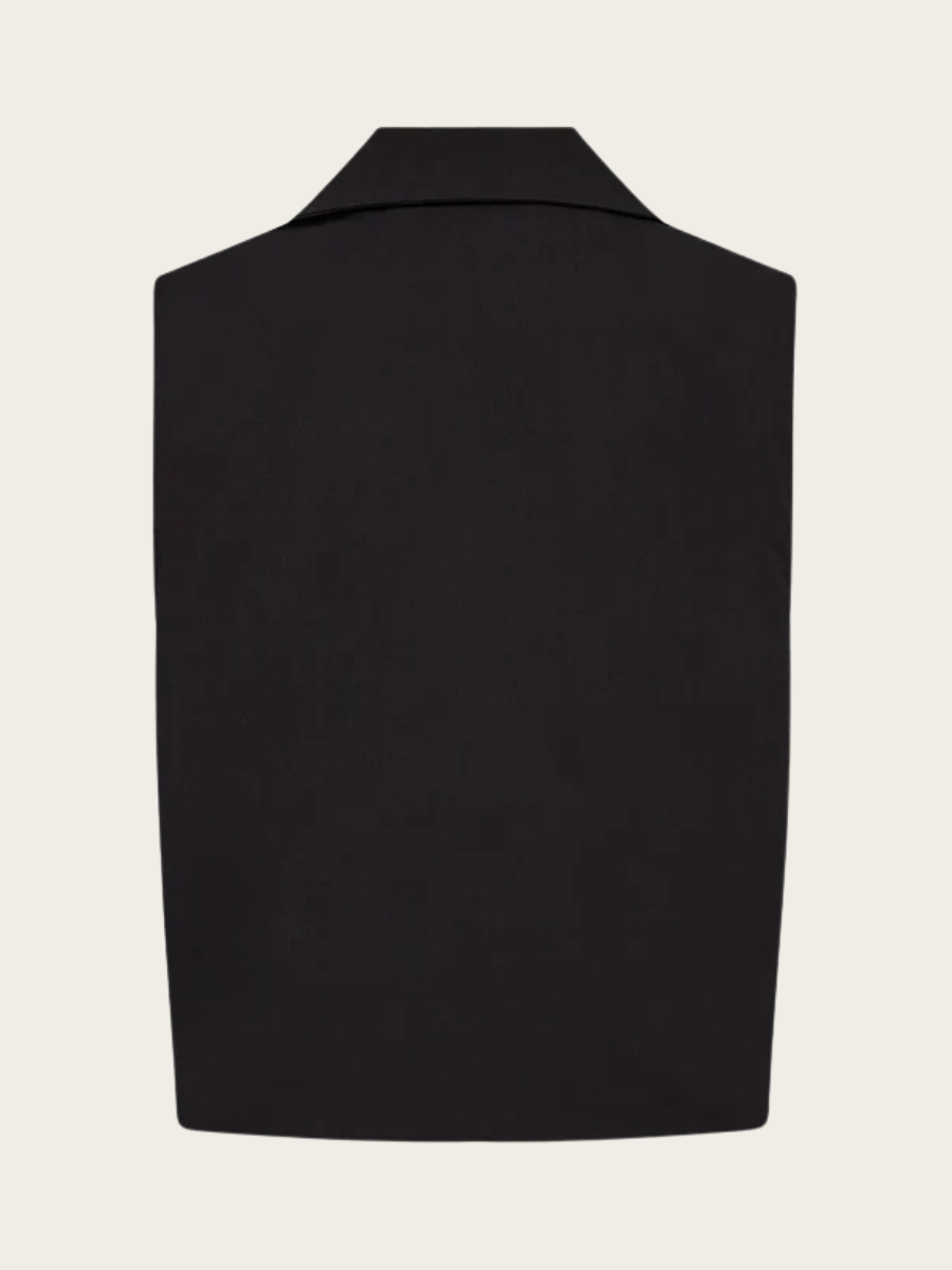 TULIP POPLIN VEST, BLACK