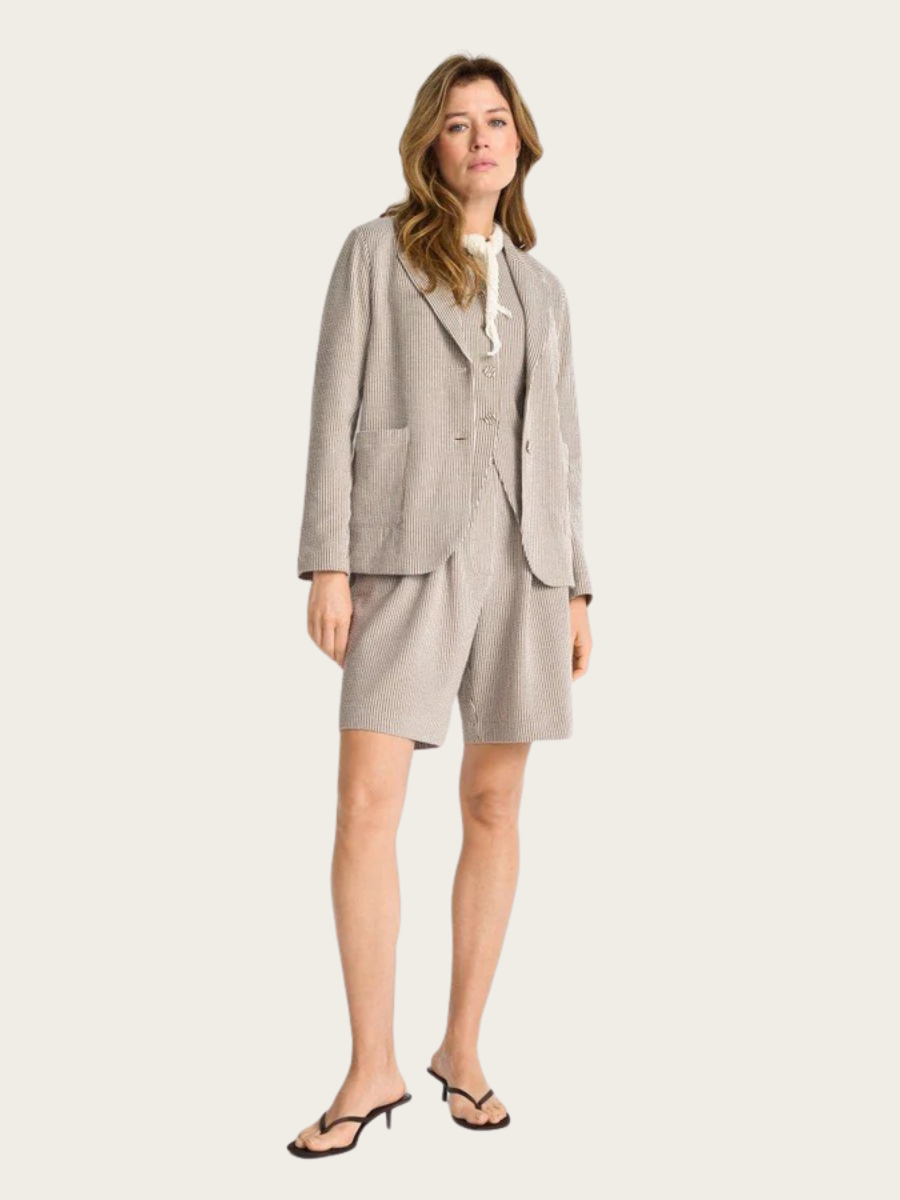 JERSEY SEERSUCKER BLAZER, COCONUT BARK