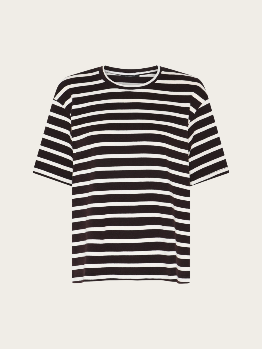 IGUANURA BASIC TEE, BROWN STRIPE