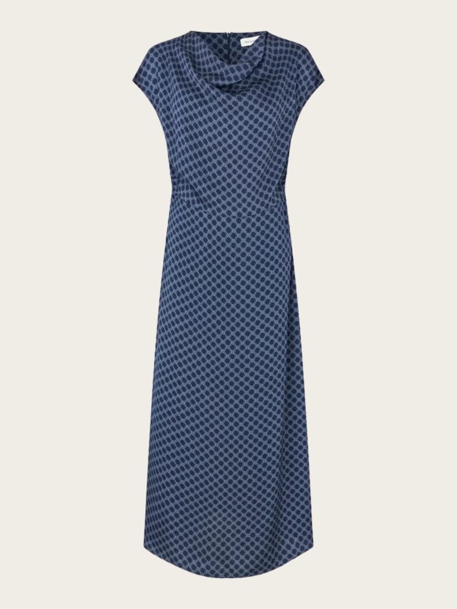 VIRGINIA DRESS W/DRAPING, KUDIBAL MIDNIGHT